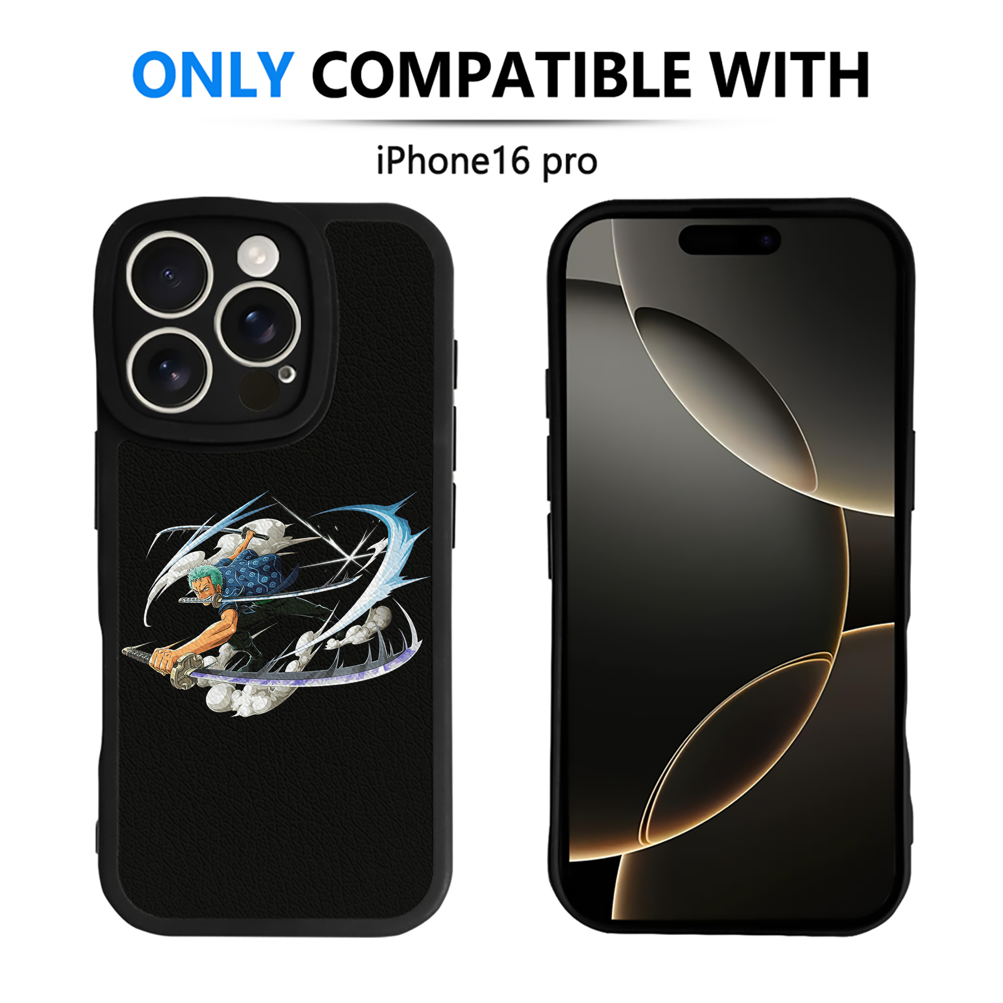 （画像用） ワンピース ロロノア・ゾロ ONE PIECE Roronoa Zoro 【iPhone 16シリーズ対応】シリコンスマホケース（レザー調） 材質：シリコン